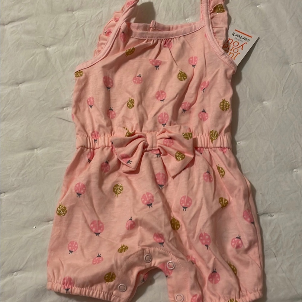 Girls pink romper